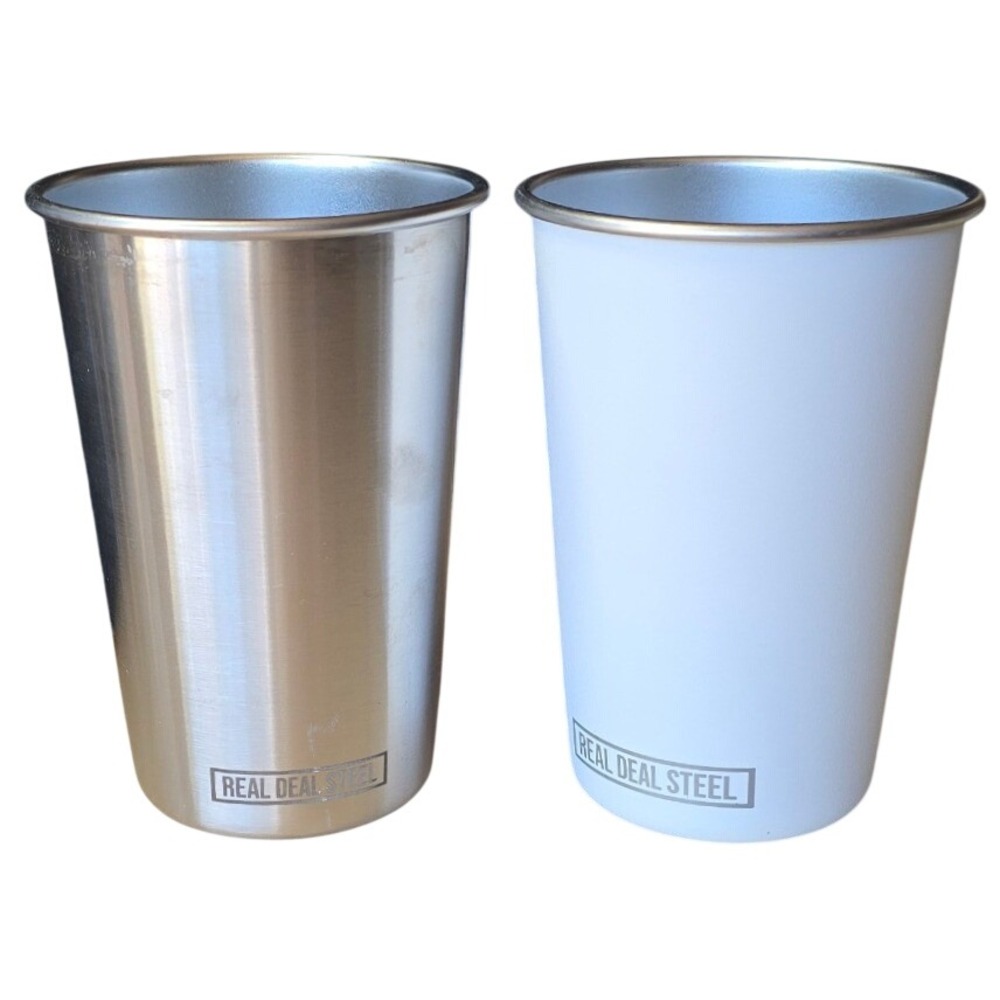 2 Real Deal Steel 16oz Insulated Stainless Tumbler camp travel home kids eco